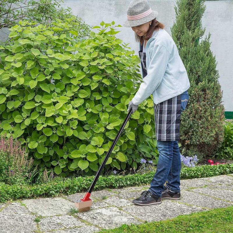Mitclear Moss Remove Brush with Long Handle(53IN), Deck Crevice Cleaning Tool, Weed Remover with Wire Brush & Metal Blade, Crack Moss Remover for Pavement Driveway Patio Sidewalk Paver(3 Brush Heads) - Image 2